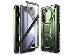 iBlason Armorbox Designed for Samsung Galaxy Z Fold 5 Case 2023 Release with Pen Holder  Kickstand Full Body Protective Bumper Case with Builtin Screen Protector Green