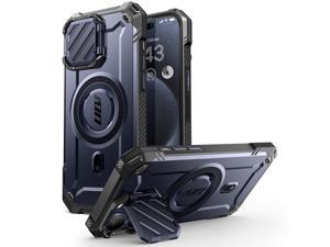 SUPCASE UBMag XT for iPhone 15 Pro Max Case 67 with Camera Cover Compatible with MagSafe Heavy Duty Rugged Case with Builtin Kickstand Blue