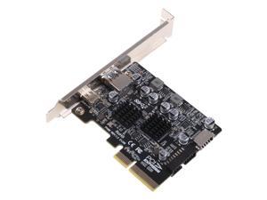 2 Ports PCI-E 4X to USB 3.2 Gen 2 A Type C Expansion Card front Type E 19P/20P Connector 10Gbps Full Speed Transmisson