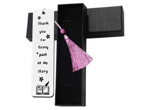 OIAGLH Christmas Women Book Marker Motivational Stainless Steel Librarians Best Friend Gifts With Tassels Thanksgiving Portable Readers