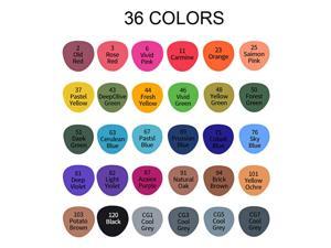 OIAGLH Animation Highlighter Illustration Drawing Permanent 36 Colours Pens Card Making Art Marker Painting Dual Tip Alcohol Based