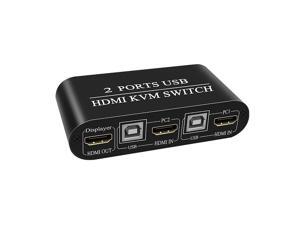 KVM Switcher 2 Port HDMI Switch Durable Multifunctional USB Manual Switcher Box Keyboard Mouse Splitter Max Support 4K for PC KVM Switcher 2 Port HDMI Switch Durable Multifunctional USB Manual Switcher Box Keyboard Mouse Splitter Max Support 4K for PC