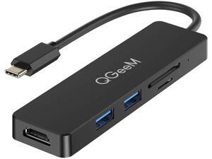 USB C Hub,QGeeM 5 in 1 USB C to HDMI 4K Adapter,USB C to USB 3.0,Type C SD/TF Card Reader,USB to HDMI,Compatible with MacBook Pro 2018 ipad Pro, ChromeBook, Dell XPS, Surface Go USB C Hub,QGeeM 5 in 1 USB C to HDMI 4K Adapter,USB C to USB 3.0,Type C SD/TF Card Reader,USB to HDMI,Compatible with MacBook Pro 2018 ipad Pro, ChromeBook, Dell XPS, Surface Go