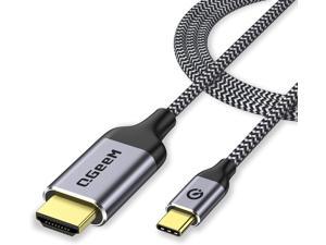 USB C to HDMI Cable, QGeeM USB Type C to HDMI Cable 6ft 4K@60Hz Braided Cable Adapter (Thunderbolt 3 Compatible) Compatible with MacBook Pro 2020/2019,iPad Pro,Surface,XPS 13/15,Galaxy S20 and More