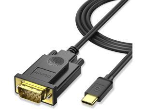 USB C to VGA Cable Adapter Black 6 Feet/1.8m,QGEEM Type C to VGA Cable Compatible with MacBook Pro,Dell XPS 13/15,Surface Book 2,HP Spectre x360,Lenovo Yoga 910 & More,VGA to USB C