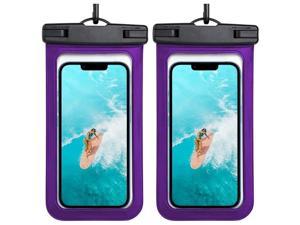Waterproof Phone Pouch Waterproof Phone Case for iPhone 15 14 13 12 Pro Max XS Samsung IPX8 Cellphone Dry Bag Beach Essentials 2Pack Purple