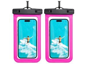 Waterproof Phone Pouch Waterproof Phone Case for iPhone 15 14 13 12 Pro Max XS Samsung IPX8 Cellphone Dry Bag Beach Essentials 2Pack Dark Pink