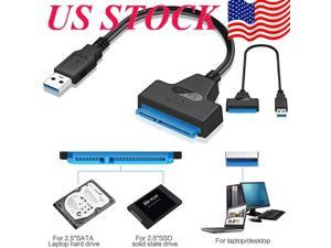 USB to SATA USB 3.0 to Hard Drive Adapter Cable Converter for 2.5Inch Hard Drive Disk HDD and SSD SATA Power Adapter USB 3.0 SATA 2.5? SSD HDD Adapter Cable Converter 2 Hard Disk Drive Lead 22 pins US