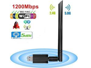 USB Wifi Adapter - USB 3.0 Wireless 1200Mbps Dual Band 2.4GHz 5.8GHz Wireless Lan Network Card Dongle with High Gain 5dBi Antenna For Desktop Laptop PC, Windows XP Vista 7 8 8.1 10, Mac, Linux USB Wifi Adapter - USB 3.0 Wireless 1200Mbps Dual Band 2.4GHz 5.8GHz Wireless Lan Network Card Dongle with High Gain 5dBi Antenna For Desktop Laptop PC, Windows XP Vista 7 8 8.1 10, Mac, Linux