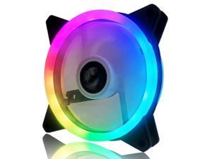 Vicabo 1-Pack Case Fan Silent Dual Light Loop RGB LED 120mm High Performance Adjustable Colorful Light PC Computer Case Cooling Cooler (Single Fan) Vicabo 1-Pack Case Fan Silent Dual Light Loop RGB LED 120mm High Performance Adjustable Colorful Light PC Computer Case Cooling Cooler (Single Fan)