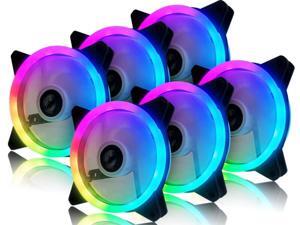 Vicabo 6 Packs Case Fan Silent Dual Light Loop RGB LED 120mm High Performance Adjustable Colorful Light PC Computer Case Cooling Cooler (6pcs) Vicabo 6 Packs Case Fan Silent Dual Light Loop RGB LED 120mm High Performance Adjustable Colorful Light PC Computer Case Cooling Cooler (6pcs)