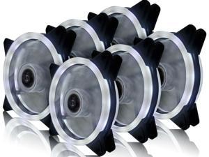 Vicabo 6 Packs 120mm PC Cooling Silent 15 LEDs Case Fans Computer Cooler Cooling, 120mm Quiet Dual Light Loop LED Fan, 3/4 pin, White LED Lighting (6pcs) Vicabo 6 Packs 120mm PC Cooling Silent 15 LEDs Case Fans Computer Cooler Cooling, 120mm Quiet Dual Light Loop LED Fan, 3/4 pin, White LED Lighting (6pcs)