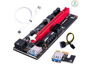 3-Packs 6Pin PCIe Riser Cable 1X to 16X Graphics Extension for GPU Mining Powered Riser Adapter Card, 60cm USB 3.0 Cable, PCI Express X1 to X16 GPU Mining Card, SATA (White USB Cable) 3-Packs 6Pin PCIe Riser Cable 1X to 16X Graphics Extension for GPU Mining Powered Riser Adapter Card, 60cm USB 3.0 Cable, PCI Express X1 to X16 GPU Mining Card, SATA (White USB Cable)
