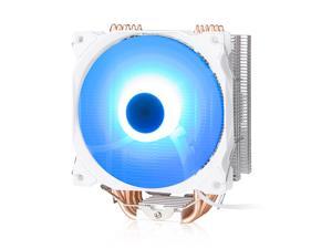 Vicabo LED Lights CPU Air Cooler Cooling Fans Heatsinks 6 Direct Contact Heatpipes, 120mm PWM Hydraulic Bearing Fan with Blue RGB Lighting, Quiet Spin Technology, for AMD, Intel 115X/775/1366