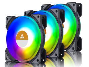 Vicabo 3 Packs RGB LED Case Fans PC Cooling 120mm Quiet Edition High Airflow Adjustable Colorful PC Case CPU Computer Cooling with Coolers, Radiators System Components (3pcs) Vicabo 3 Packs RGB LED Case Fans PC Cooling 120mm Quiet Edition High Airflow Adjustable Colorful PC Case CPU Computer Cooling with Coolers, Radiators System Components (3pcs)