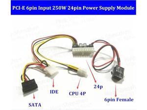 PCI-E 6pin Input DC-ATX-250W 24pin Power Supply Module Swithc Pico PSU Car Auto Mini ITX High DC-ATX power module ITX Z1 PCI-E 6pin Input DC-ATX-250W 24pin Power Supply Module Swithc Pico PSU Car Auto Mini ITX High DC-ATX power module ITX Z1