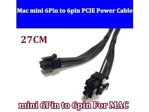 10pcs for MacPro / G5 mini mini 6pin to pci-e 6pin video card power cable for GTX570 8800GT 27CM 18AWG