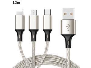 3 in 1 USB Charging Cable, 3.9ft/1.2m Multi Charger Cord Nylon Braided with 8-Pin Lightning/Type C/Micro USB Connector for iPhone/Samsung Galaxy/Hawei and More, Gold 3 in 1 USB Charging Cable, 3.9ft/1.2m Multi Charger Cord Nylon Braided with 8-Pin Lightning/Type C/Micro USB Connector for iPhone/Samsung Galaxy/Hawei and More, Gold