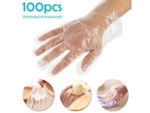 100Pcs Plastic Clear Disposable Gloves Food Grade Protective Cleaning Home Catering Beauty Gloves 100Pcs Plastic Clear Disposable Gloves Food Grade Protective Cleaning Home Catering Beauty Gloves