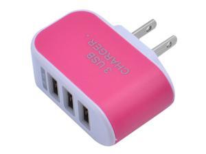 US Plug Wall Charger Station 3 Port USB Charge Charger Travel AC Power Chargers Adapter for iPhone Samsung Huawei Xiaomi LG HTC and More, Rose Red US Plug Wall Charger Station 3 Port USB Charge Charger Travel AC Power Chargers Adapter for iPhone Samsung Huawei Xiaomi LG HTC and More, Rose Red