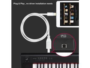 Lightning to MIDI Cable, USB 2.0 Cable Lightning to Type-B High Speed Cord for iPhone iPad MIDI Keyboard Organ Compatible with ios10.3.2 and above systems Lightning to MIDI Cable, USB 2.0 Cable Lightning to Type-B High Speed Cord for iPhone iPad MIDI Keyboard Organ Compatible with ios10.3.2 and above systems