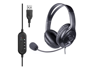 USB Wired Office Gaming Headset with Flexible Mic Supports Computers and Tablets for business Affairs Online Courses and Office Work With noise reduction function USB Wired Office Gaming Headset with Flexible Mic Supports Computers and Tablets for business Affairs Online Courses and Office Work With noise reduction function