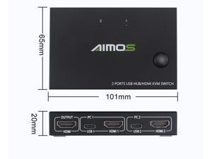 HDMI KVM Switch 2 Port 4K USB Switch KVM VGA Switcher HDMI USB Hub KVM Switch Splitter Box For Sharing Printer Keyboard Mouse HDMI KVM Switch 2 Port 4K USB Switch KVM VGA Switcher HDMI USB Hub KVM Switch Splitter Box For Sharing Printer Keyboard Mouse