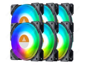 6 Pcs RGB LED Case Fans PC Cooling 120mm Quiet Edition High Airflow Colorful PC Case CPU Computer Cooling with Coolers, Radiators System Components, 4 Pin 6 Pcs RGB LED Case Fans PC Cooling 120mm Quiet Edition High Airflow Colorful PC Case CPU Computer Cooling with Coolers, Radiators System Components, 4 Pin