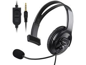 PS5 PS4 Unilateral Headset, 3.5mm Wired Online Gaming One Ear Headphone with Microphone for Sony Playstation 5 4, PS4 Pro PS4 Slim Controller, Nintendo Switch, Laptop, Smartphone, Office Business PS5 PS4 Unilateral Headset, 3.5mm Wired Online Gaming One Ear Headphone with Microphone for Sony Playstation 5 4, PS4 Pro PS4 Slim Controller, Nintendo Switch, Laptop, Smartphone, Office Business