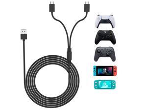 PS5 Xbox Series Controller Charging Cable, USB C Cable 15W 10ft, Type C 2.0 Fast Charging Cord 2 in 1 for Playstation 5, Xbox Series S/X, Nintendo Switch Lite Console & Pro Controller, Smartphone PS5 Xbox Series Controller Charging Cable, USB C Cable 15W 10ft, Type C 2.0 Fast Charging Cord 2 in 1 for Playstation 5, Xbox Series S/X, Nintendo Switch Lite Console & Pro Controller, Smartphone