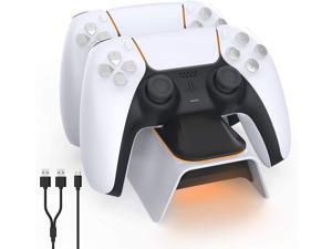Rome Care Upgraded PS5 Controller Charger, Playstation 5 Charging Station with LED Indicator, High Speed, Fast Charging Dock for Sony DualSense Controller, White Rome Care Upgraded PS5 Controller Charger, Playstation 5 Charging Station with LED Indicator, High Speed, Fast Charging Dock for Sony DualSense Controller, White