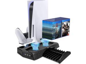 Rome Care Charging Stand for PS5 with Cooling Fan, Multi-Function Charger Station with 2 Controller Charging Docks, LED Indicators, 3 USB Ports and Retractable Game Storage Bracket Rome Care Charging Stand for PS5 with Cooling Fan, Multi-Function Charger Station with 2 Controller Charging Docks, LED Indicators, 3 USB Ports and Retractable Game Storage Bracket