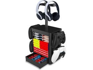 ROME CARE Headset and Game Organizer (up to 10 Games) for PS5 PS4 Playstation/Xbox Series S & X/Switch Accessories, Headphones, Game Discs, Joy Cons, DualSense, Controllers, Black ROME CARE Headset and Game Organizer (up to 10 Games) for PS5 PS4 Playstation/Xbox Series S & X/Switch Accessories, Headphones, Game Discs, Joy Cons, DualSense, Controllers, Black