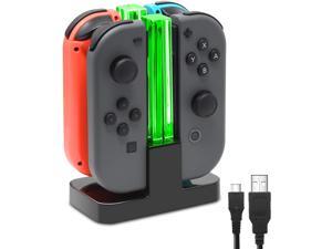 ROME CARE Charging Dock Compatible with Switch Joy-Con with Lamppost LED Indication, Charger Stand Station Compatible with Switch Joy-Cons with Charging Cable