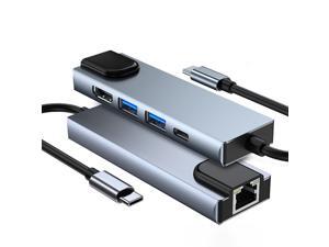 USB C Hub 5-in-1 Type-C Hub with Ethernet, USB-C Multiport Adapter with HDMI, Ethernet Input, 2USB 3.0 Ports, USB C PD Charging for MacBook Pro 2019, iPad Pro2020, XPS15, Pixelbook USB C Hub 5-in-1 Type-C Hub with Ethernet, USB-C Multiport Adapter with HDMI, Ethernet Input, 2USB 3.0 Ports, USB C PD Charging for MacBook Pro 2019, iPad Pro2020, XPS15, Pixelbook