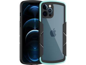 ROME CARE Designed For iPhone 12 Pro Case, Shock-Absorbing, Scratch-Resistant, Military Grade Protection, Hard Polycarbonate + Flexible Polymer Frame, For iPhone 12 Pro, Cyan
