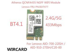 Wireless Adapter Card QCA9377 QCNFA435 802.11AC 2.4G/5G NGFF WIFI CARD Bluetooth 4.1 For Lenowo AIO-700-22ISH C20-00 Wireless Adapter Card QCA9377 QCNFA435 802.11AC 2.4G/5G NGFF WIFI CARD Bluetooth 4.1 For Lenowo AIO-700-22ISH C20-00