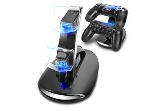 PS4 Controller Charger, Charging Station for Sony PS4 / PS4 Pro / PS4 Slim DualShock 4 Controller, Dual USB Fast Charging Station Stand & LED Indicator Light