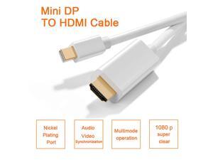 MINI Display Port To HDMI Cable, DP Port/Thunderbolt to HDMI 1080p Full HD 4K cable, suitable for MacBook, iMac, ThinkPad, Windows, 6 feet, white MINI Display Port To HDMI Cable, DP Port/Thunderbolt to HDMI 1080p Full HD 4K cable, suitable for MacBook, iMac, ThinkPad, Windows, 6 feet, white