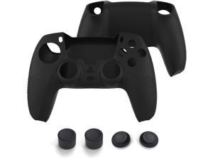 PS5 Controller Skin, Silicone Gel Non Slip Controller Protective Cover with 4 Thumb Grip Caps for Sony Playstation 5 Dualsense Controller (Black) PS5 Controller Skin, Silicone Gel Non Slip Controller Protective Cover with 4 Thumb Grip Caps for Sony Playstation 5 Dualsense Controller (Black)