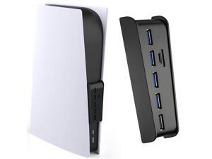 PS5 USB Hub, PS5 Extension USB Type C 3.1 High Speed Transmission Extender with 4 USB + 1 USB Charging Port + 1 USB C Port Converter Splitter – Black PS5 USB Hub, PS5 Extension USB Type C 3.1 High Speed Transmission Extender with 4 USB + 1 USB Charging Port + 1 USB C Port Converter Splitter – Black