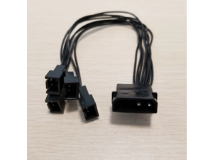 IDE Molex 4Pin to Fan Splitter 3Pin Socket Power Cable Cord 22AWG for PC DIY IDE Molex 4Pin to Fan Splitter 3Pin Socket Power Cable Cord 22AWG for PC DIY