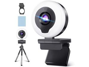 HD Webcam with Ring Light & Tripod & Microphone, HD Streaming Web Camera with Cover-USB AutoFocus Adjustable Brightness PC Video Conference/Call/Teaching/Gaming, Laptop/Desktop Mac Zoom/Skype HD Webcam with Ring Light & Tripod & Microphone, HD Streaming Web Camera with Cover-USB AutoFocus Adjustable Brightness PC Video Conference/Call/Teaching/Gaming, Laptop/Desktop Mac Zoom/Skype