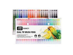 48 Colors Dual Brush Pens Water Coloring Markers Fine Tip (0.4mm) and Highlighters Brush Tip(1mm-2mm) - Art Marker Dual Brush Markers Water-Colors & Non-Toxic 48 Colors Dual Brush Pens Water Coloring Markers Fine Tip (0.4mm) and Highlighters Brush Tip(1mm-2mm) - Art Marker Dual Brush Markers Water-Colors & Non-Toxic