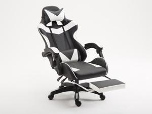 WEI&WEN Gaming Chair, Office Computer Game Chair, Height Adjustment Recliner Swivel Rocker with Headrest and Lumbar Pillow E-Sports Chair (Black/White) WEI&WEN Gaming Chair, Office Computer Game Chair, Height Adjustment Recliner Swivel Rocker with Headrest and Lumbar Pillow E-Sports Chair (Black/White)
