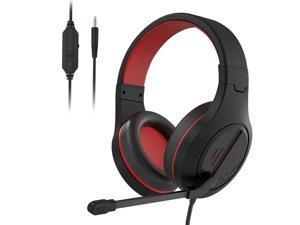 Stereo Gaming Headset, Noise Reduction lsolation With Microphone Volume Control for Nintendo Switch / Xbox One / PS4 / PC / Laptop / Smartphone / Tablet (Red)