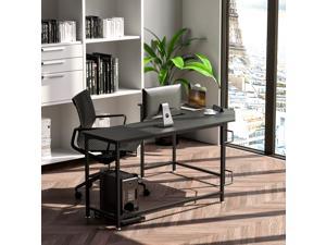 L-Shaped Desk, 66 Inch Corner Gaming Computer Desks for Home Office PC Workstation Table, Wood(Black) & Metal(Black)