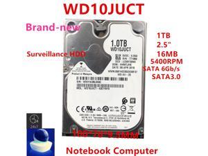 HDD For WD Brand Black 1TB 2.5" SATA 6 Gb/s 16MB 5400RPM For Internal Hard Disk For Notebook Monitoring HDD For WD10JUCT