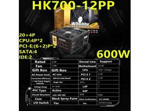 New PSU For Huntkey Brand WD600K Gold Medal ROHS Full Voltage Silence Double 8 Graphics Card Power Supply HK700-12PP