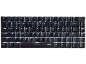 Ajazz AK33 Mechanical Keyboard, 82 Keys Layout, Black Switches, White LED Backlit, Aluminum Portable Wired Gaming Keyboard, Pluggable Cable, for Games Work and Daily Use, Black